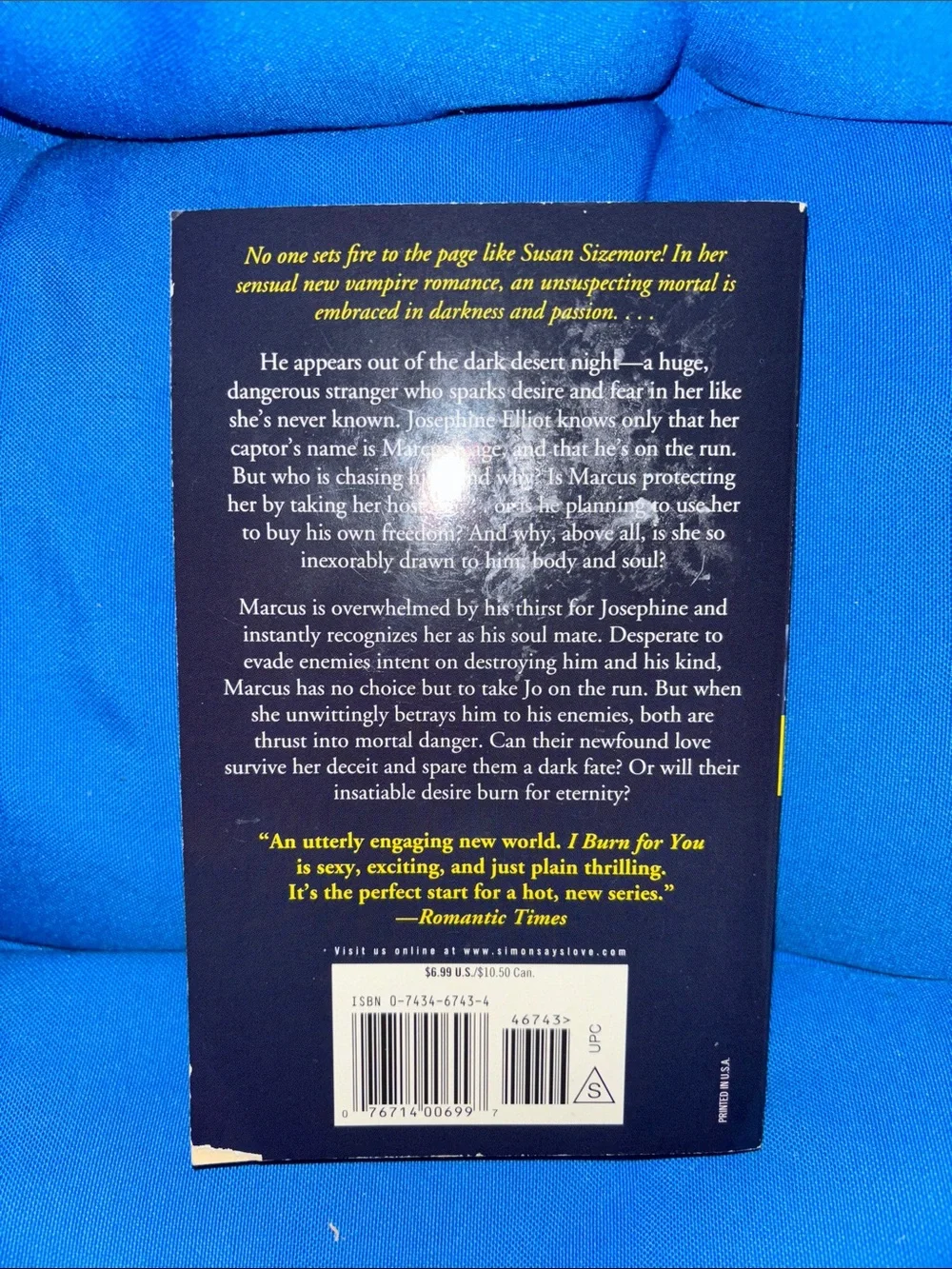 I Thirst For You By Susan Sizemore Soft Cover Romance Supernatural NWOTS